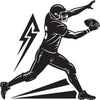 American football player making a spectactular catch in mid air vector