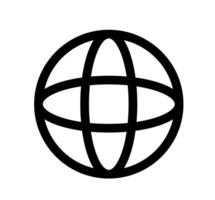 Globe Illustration. Simple Internet Icon Minimalist Design for World Wide Web or Connectivity. Isolated Illustration. vector