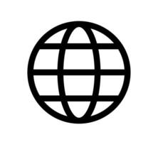 Globe Illustration Simple Internet Icon Minimalist Design for World Wide Web or Connectivity. Isolated Illustration. vector