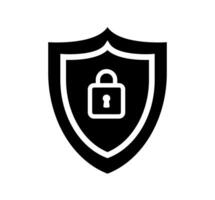 Shield with Lock Illustration. Simple Security Icon. Minimalist Design for Protection. Isolated Illustration vector