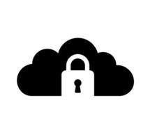 Cloud with Padlock Illustration. Simple Cloud Security Icon. Minimalist Design for Secured Data Storage. Isolated Illustration. vector