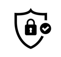 Shield with Lock and Checkmark Illustration. Simple Cloud Security Icon. Minimalist Design for Data Protection. Isolated Illustration. vector