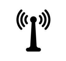 Antenna with Signal Illustration. Simple Telecommunication Icon. Minimalist Design for Broadcast. Isolated Illustration. vector
