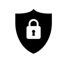 Shield with Lock Illustration. Simple Security Icon. Minimalist Design for Protection. Isolated Illustration. vector