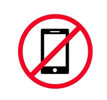 No Mobile Phone Sign Illustration. Simple Prohibition Icon. Minimalist Design for No Phone Usage. Isolated Illustration. vector