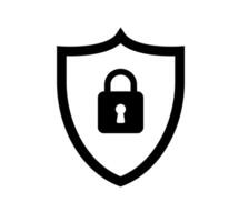 Shield with Padlock Illustration. Simple Security Icon. Minimalist Design for Protection. Isolated Illustration. vector