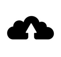 Cloud with Upload Arrow Illustration. Simple Cloud Computing Icon. Minimalist Design for Data Transfer. Isolated Illustration. vector