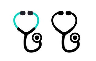 Blue stethoscope collection. A collection of stylized stethoscopes in shades of blue and black, representing various medical roles or diagnostic tools. vector