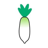 Outline daikon radish icon. A minimalist graphic symbolizing healthy root vegetables and fresh produce. vector
