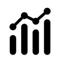Financial growth chart icon. A solid black graphic showing rising values, economic progress, and statistical representation. vector