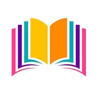 Vibrant Open Book Logo. Colorful Flat Design Illustration for Education, Reading, and Learning Concepts. vector