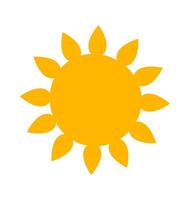 Spiky sun weather icon. A yellow graphic with sharp rays, symbolizing daylight, warmth, and strong energy. vector