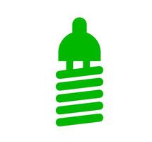 CFL light bulb icon. energy light icon. A green graphic symbolizing energy saving, eco friendly illumination, and efficiency. vector