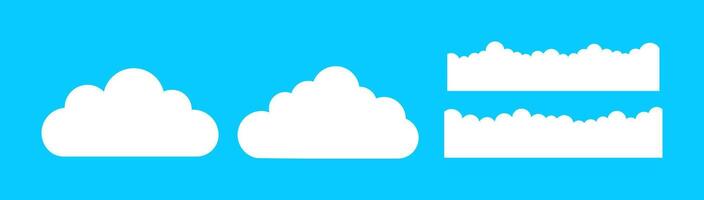 Sky clouds weather icon. A blue graphic with white cloud shapes, symbolizing atmospheric conditions and outdoor elements. vector