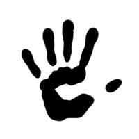 Handprint organic design. A solid black graphic with an irregular, natural form, symbolizing personal impression and unique identity. vector