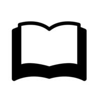 Simple open book outline illustration. A clean black and white graphic symbolizing reading, learning, knowledge, and educational resources. vector