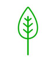 Simple green leaf icon. A graphic symbolizing nature, growth, environment, and organic elements. vector