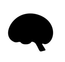 Solid black brain profile. A minimalist, solid black silhouette of a human brain in profile, representing intelligence and neurological concepts. vector