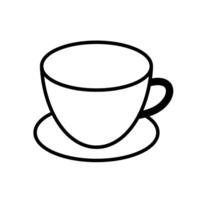 Outline coffee cup icon. A minimalist graphic symbolizing hot beverages, cafe drinks, tea, and simplicity. vector
