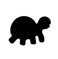 Turtle reptile amphibian icon black silhouette symbolizing slow animals and long life. vector
