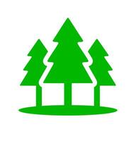 Forest landscape icon. A green graphic of a group of trees, symbolizing nature, environment, and woodland. vector