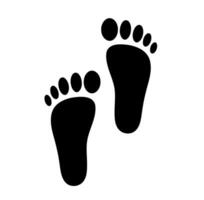 Footprints impression design. A solid black graphic with irregular, natural shapes, symbolizing progress, journey, and human presence. vector