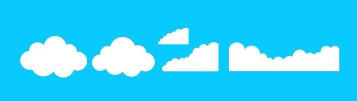 Sky clouds weather icon A blue graphic with white cloud shapes, symbolizing atmospheric conditions and outdoor elements. vector