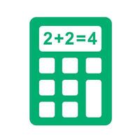 Calculator icon. A vibrant green graphic , symbolizing mathematics, arithmetic, education, finance, and problem-solving. vector