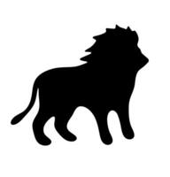 Wild lion animal icon. A black silhouette symbolizing a powerful predator and safari wildlife. vector
