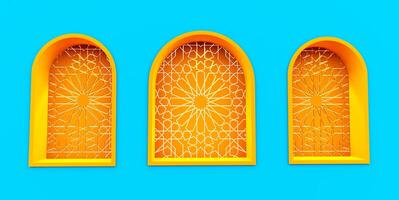 Display podium with arabic style, Pastel minimal scene for product display, Stage showcase photo