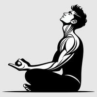 Modern Yoga Pose Icon Set for Web and Print vector