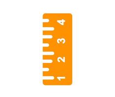 Orange ruler with numbers. A stylized graphic of an orange ruler with white markings and numbers, symbolizing measurement, education, or precision. vector