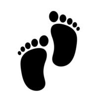 Footprints impression design. A minimalist, solid black graphic with irregular shapes, symbolizing progress and human presence through simple form. vector