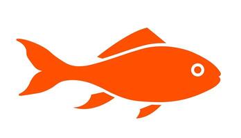 Goldfish aquatic pet icon. An orange graphic symbolizing a common pet, underwater life, and simplicity. vector
