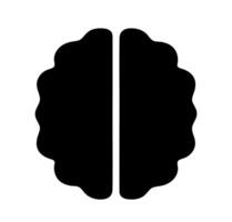 Brain hemisphere profile silhouette. A clean, solid black silhouette of a single brain hemisphere, representing a component of cognitive function. vector