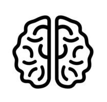 Detailed brain anatomy outline. An intricate outline graphic of a human brain with clear convolutions, emphasizing complex neurological structure. vector