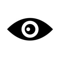 Human eye simple outline. A clean, minimalist outline graphic of a human eye with a solid black pupil, representing vision and simplicity. vector