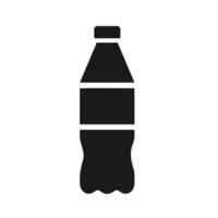 Beverage bottle icon. A solid black graphic representing drinks, liquids, containers, and various bottled beverages for consumption. vector