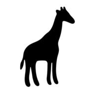 Tall giraffe animal icon. A black silhouette symbolizing safari wildlife and unique height. vector