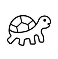 Outlined turtle reptile icon. A black outlined graphic symbolizing slow animals and long life. vector