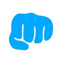 Clenched fist bold design. A solid blue, impactful graphic with a strong, minimalist form, symbolizing power and determination. vector