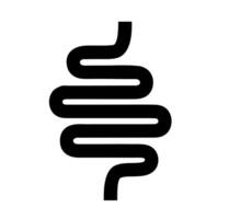 Human large intestine outline. A simplified outline graphic of the large intestine in black, representing digestive health and internal organs. vector