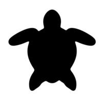 Solid turtle reptile icon. A black silhouette symbolizing slow animals and long life. vector