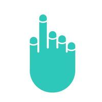 Teal hand spread fingers design. An abstract, solid graphic with smooth, rounded forms, symbolizing open gestures and modern communication. vector