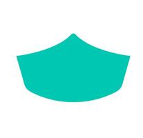 Abstract teal collar element. A minimalist, curved teal shape representing a garment's collar or a design accent with soft, flowing lines. vector
