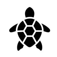Turtle reptile amphibian icon A black silhouette symbolizing slow animals and long life. vector