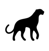 Cheetah leopard big cat icon. A black silhouette symbolizing speed, wild animals, and predators. vector