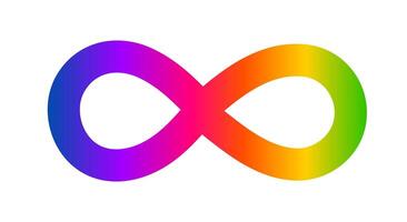 Rainbow infinity symbol. A vibrant, rainbow-colored infinity symbol, representing endless possibilities, diversity, and continuous cycles. vector