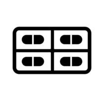 Minimalist pill blister pack outline. A clear, monochromatic outline graphic of a blister pack with pills, representing medication and pharmaceutical concepts. vector