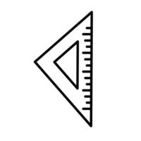 Set square ruler icon. A black graphic symbolizing geometry, drafting, technical drawing, precision, and educational tools for design. vector